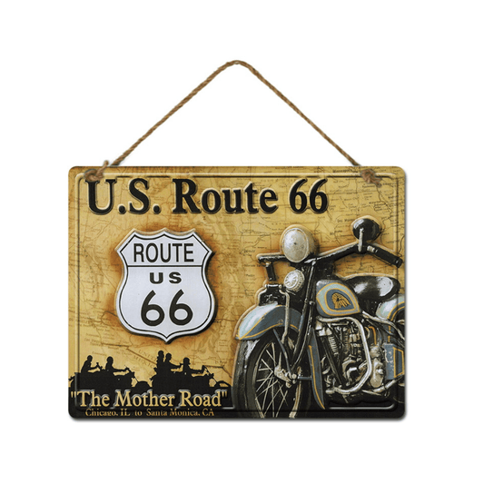 Route 66 Metal Wall Hanging 30x40x0.5cm - Mega Heavy Haulage