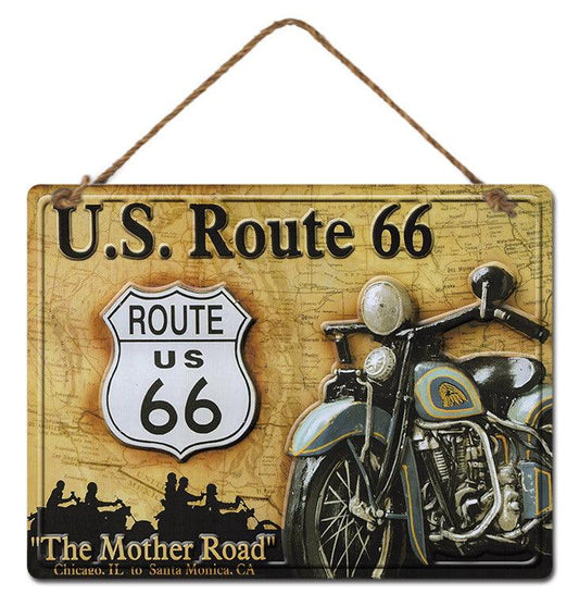 Route 66 Metal Wall Hanging 30x40x0.5cm - Mega Heavy Haulage
